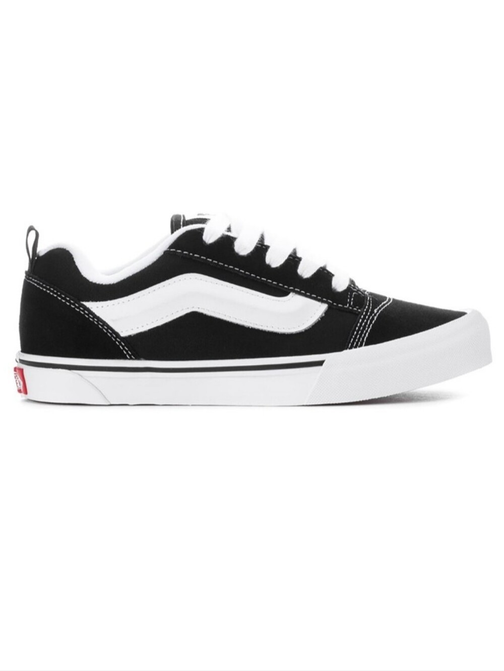 VANS Knu Skool J Black/True White Suede Low Top Sneakers Kids 5.5 VN000D2T6BT9